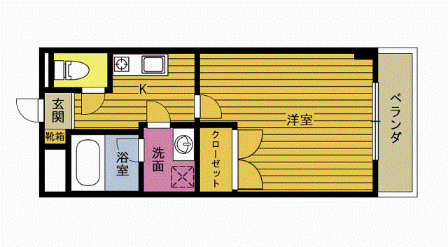 プレジール石垣(1K/3階)の間取り写真