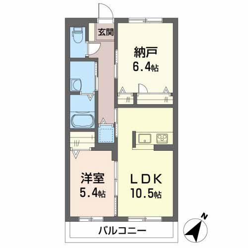 レインボーヒルズ(2LDK/1階)の間取り写真