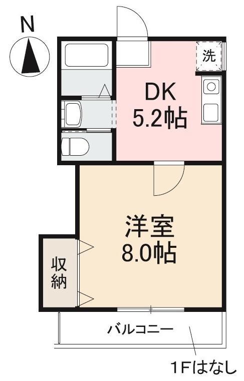 森ハイツ(1DK/2階)の間取り写真