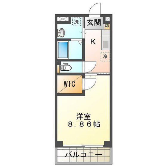 S-FORT三重大学前(1K/3階)の間取り写真