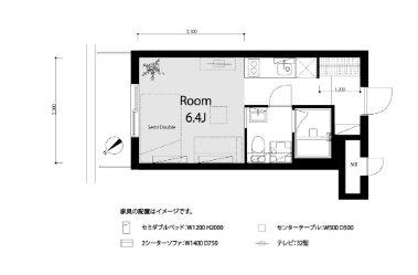 ライオンズマンション新宿原町(ワンルーム/3階)の間取り写真
