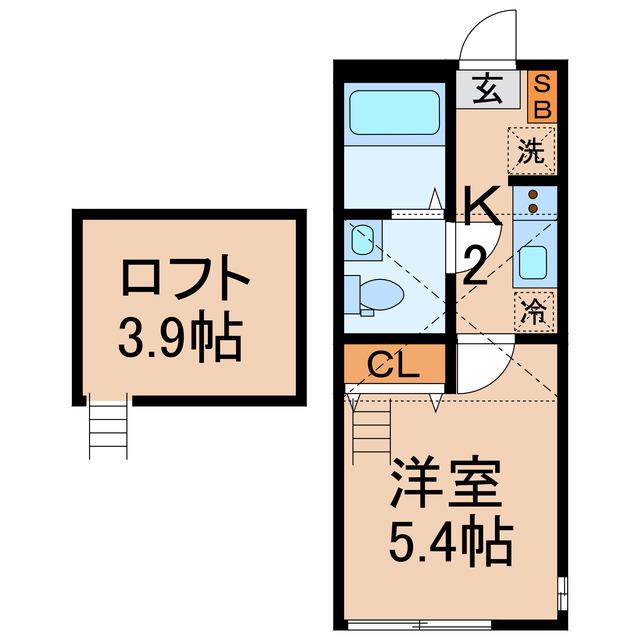 LAVIEBELLE横浜白楽(1K/2階)の間取り写真