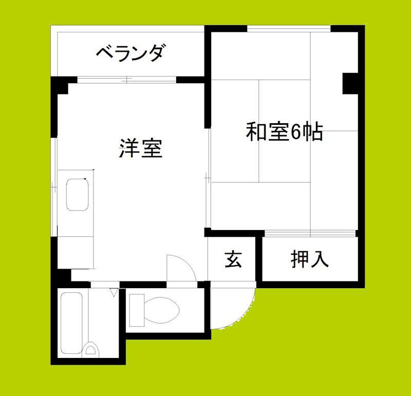 ハイマート豊新(1DK/2階)の間取り写真