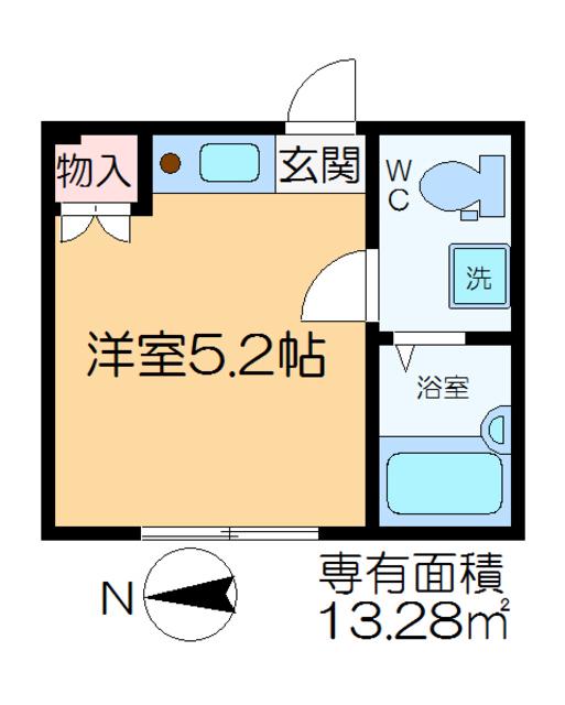 アクア柴又駅前(ワンルーム/2階)の間取り写真