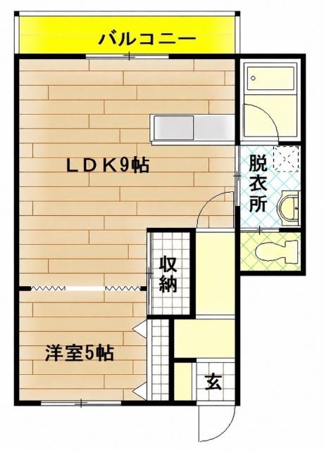 壱番館B(1LDK/2階)の間取り写真