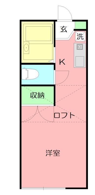 リュエル高倉(1K/1階)の間取り写真