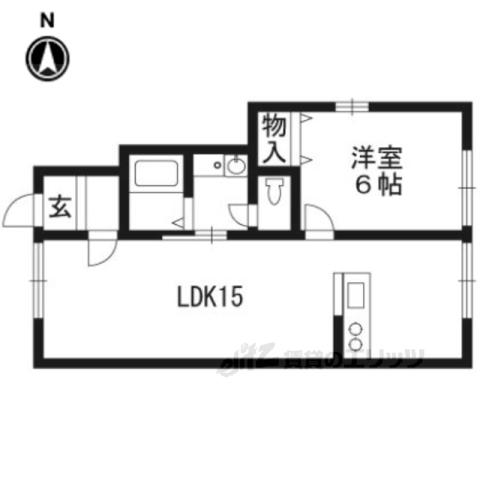 リバーサイドアーバンE(1LDK/1階)の間取り写真