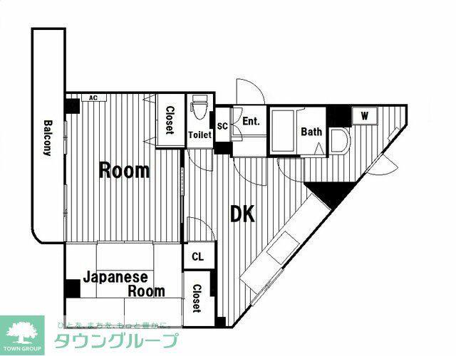 ファミールクレストコート(2DK/6階)の間取り写真