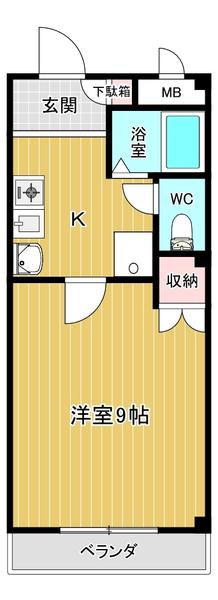 レザンドールII(1K/2階)の間取り写真
