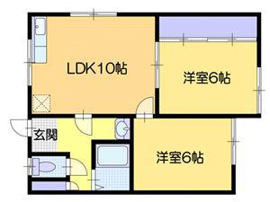 マンション福田(2LDK/2階)の間取り写真