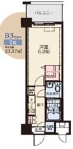 CLUB ORIENT BLD NO.81 AMARIGE (1K/3階)の間取り写真