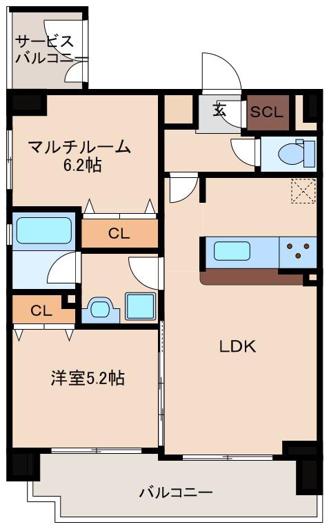 エステムコート新大阪Xザ・ゲート(2LDK/14階)の間取り写真