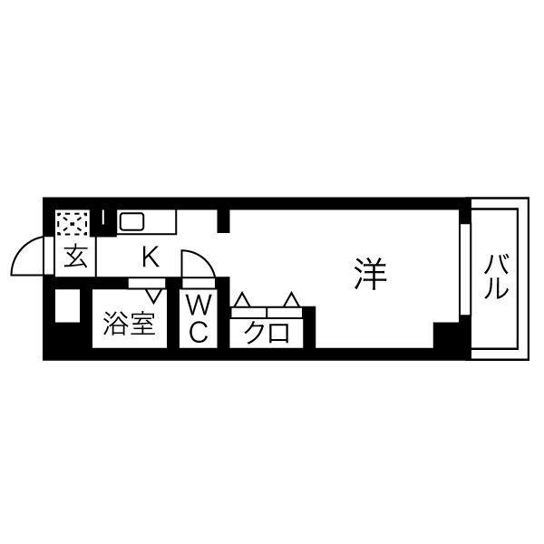 ウェルネスX(1K/3階)の間取り写真