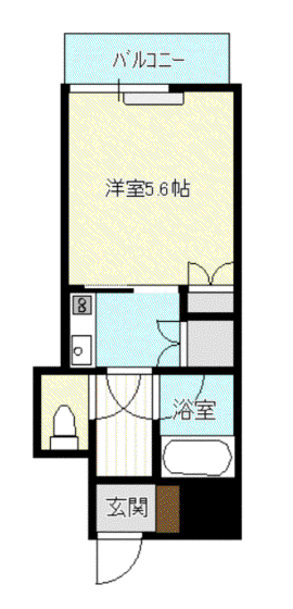 メルベイユ北上II(1K/8階)の間取り写真