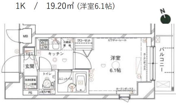 ステージファースト武蔵小山II(1K/2階)の間取り写真