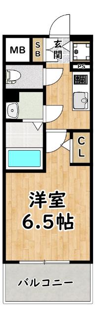 エスリード大阪デュアルゲート(1K/7階)の間取り写真