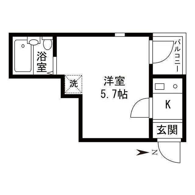 シャンテ西日暮里(1K/2階)の間取り写真
