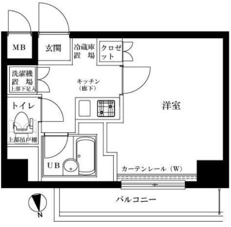 ルーブル都立家政参番館(1K/2階)の間取り写真