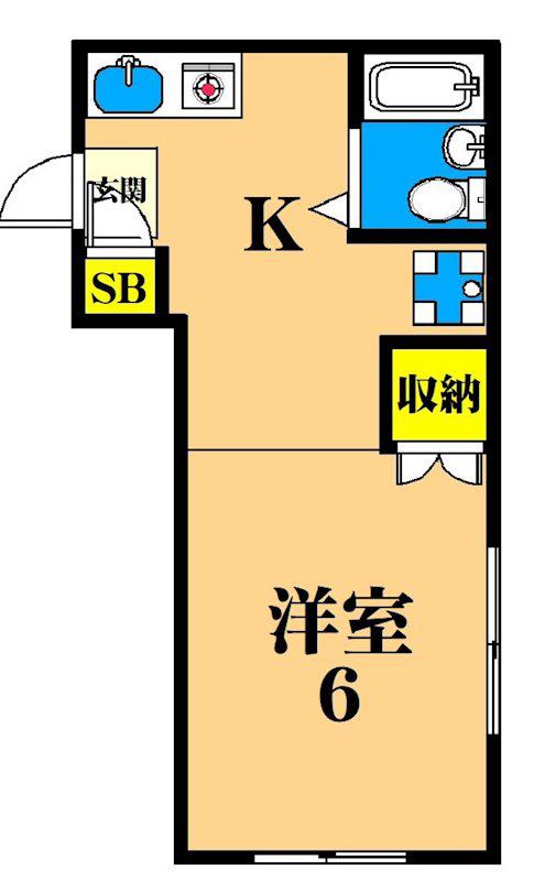 ヘーベルハイム(ワンルーム/1階)の間取り写真