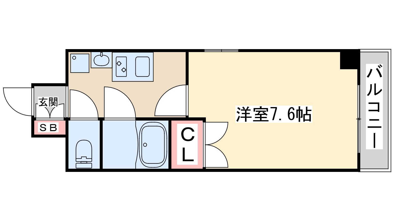 イーゲート(1K/5階)の間取り写真