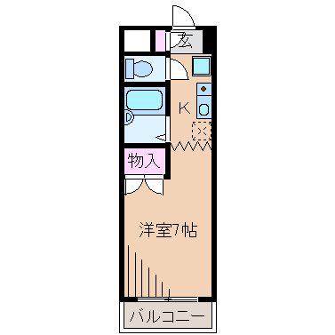 大倉山桜映ハイム(1K/3階)の間取り写真