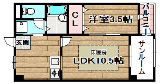フローラSE12TH(1LDK/4階)の間取り写真
