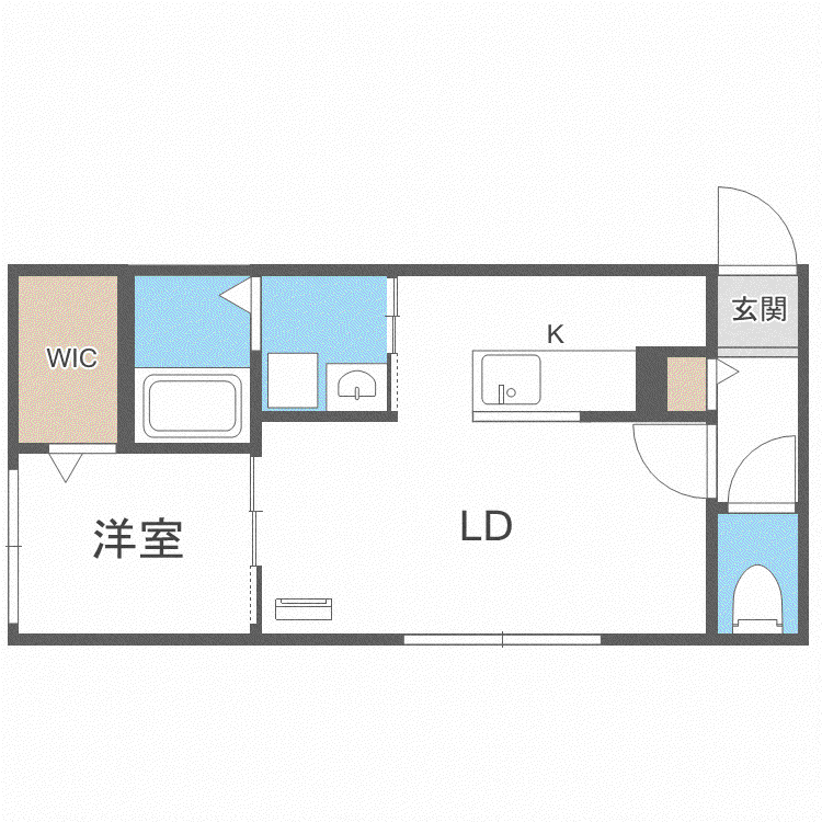 HARNESS南6条(1LDK/2階)の間取り写真