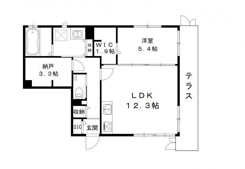 LUMINOUS(1SLDK/1階)の間取り写真
