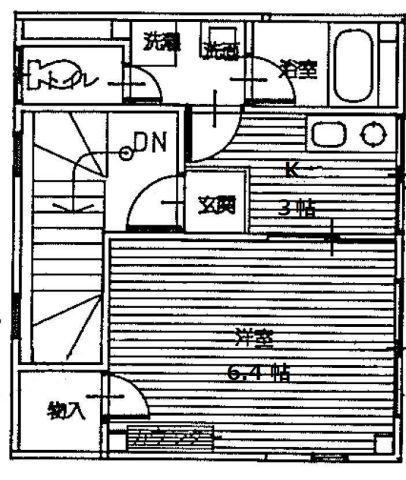 菱井マンション(1K/3階)の間取り写真