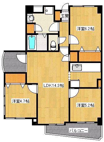 アルデール(3LDK/2階)の間取り写真