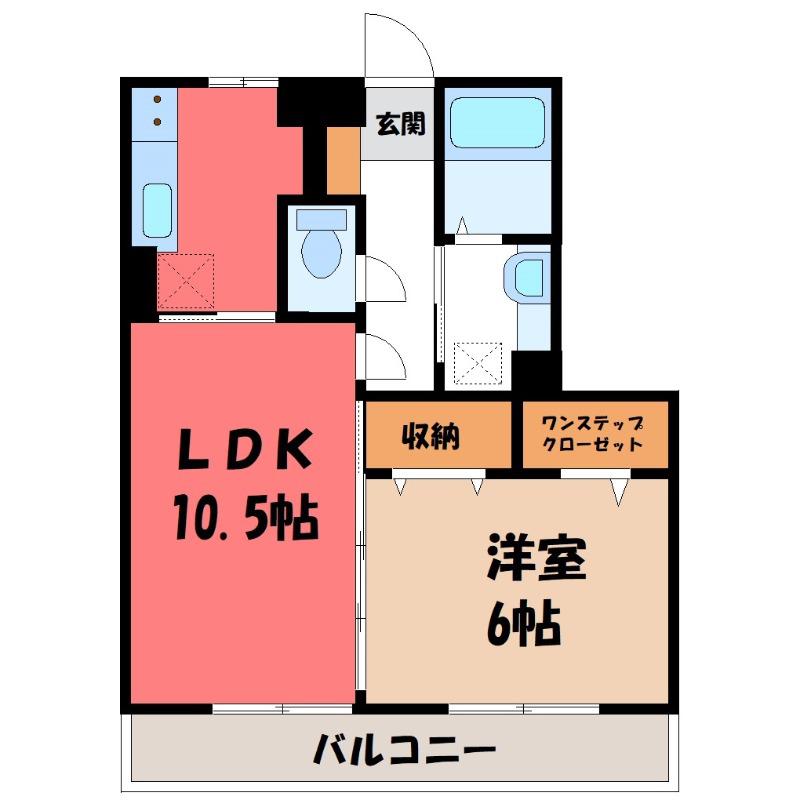 アゼリアヒルズ(1LDK/2階)の間取り写真