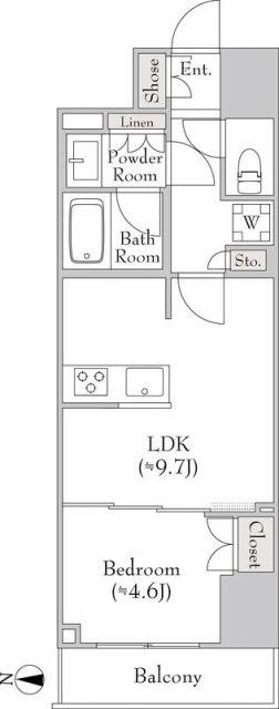 ルミーク錦糸町(1LDK/11階)の間取り写真
