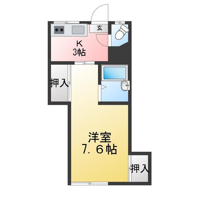 鈴木荘(1K/1階)の間取り写真