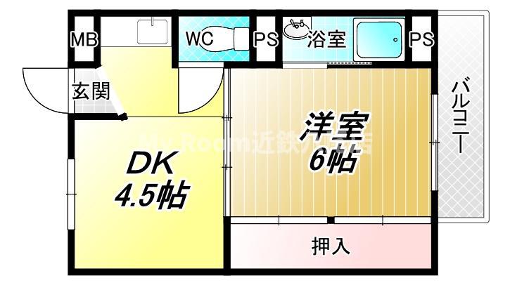 ビレッジハウス青山I(1DK/3階)の間取り写真
