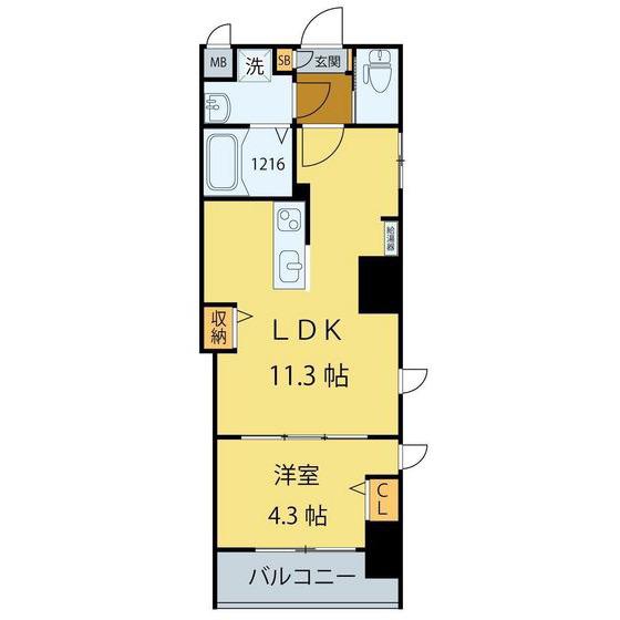 シエルエックス(1LDK/7階)の間取り写真