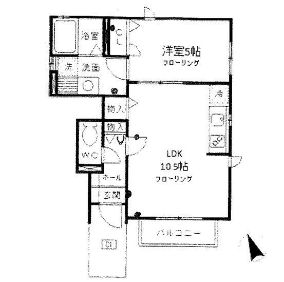 ノール吉祥寺(1LDK/1階)の間取り写真