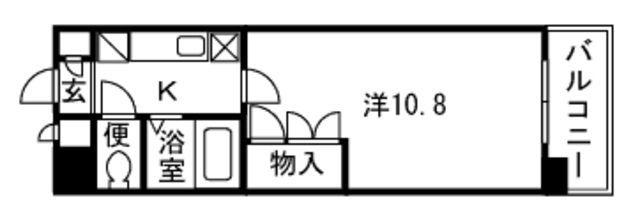 大産鳥飼マンションA(1K/2階)の間取り写真