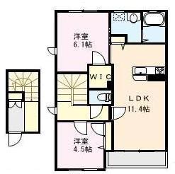 CREERI(2LDK/2階)の間取り写真