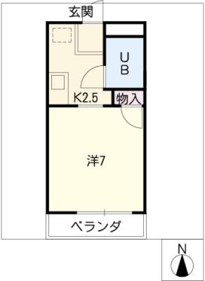 神作シティ(1K/1階)の間取り写真