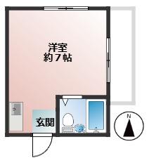 ベルシエル(ワンルーム/1階)の間取り写真