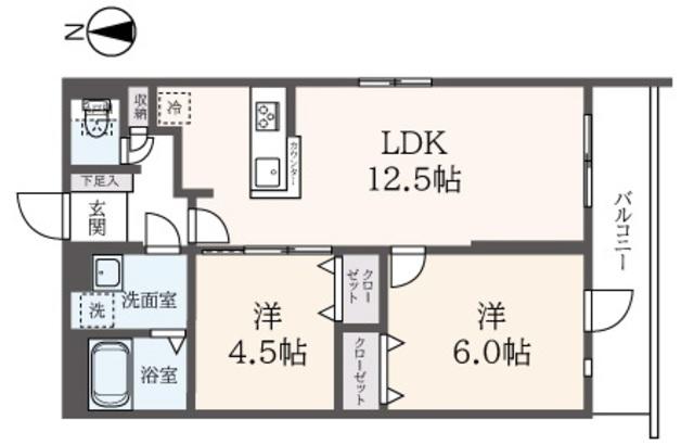 ブライト三軒茶屋(2LDK/4階)の間取り写真