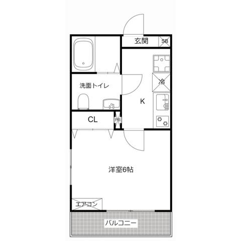 エムクオート淵野辺1(1K/2階)の間取り写真