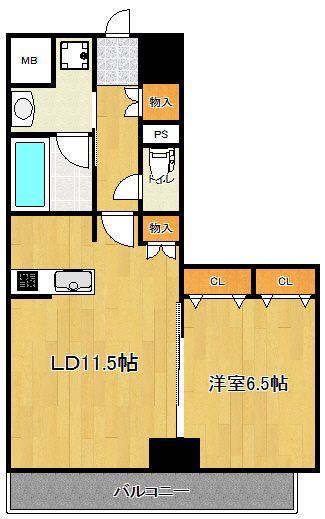 BUENA花園(1LDK/7階)の間取り写真