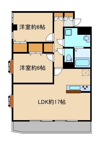 ゾンファハイツ(2LDK/2階)の間取り写真