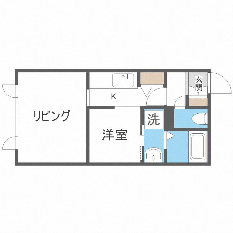 アイアール豊平公園(1DK/4階)の間取り写真