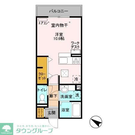 コンフォールドミール北松戸(ワンルーム/1階)の間取り写真