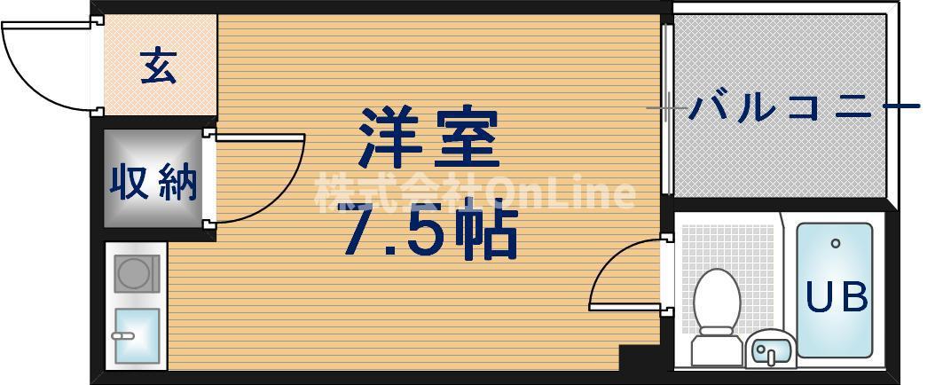 プラザハピネス高安(ワンルーム/3階)の間取り写真