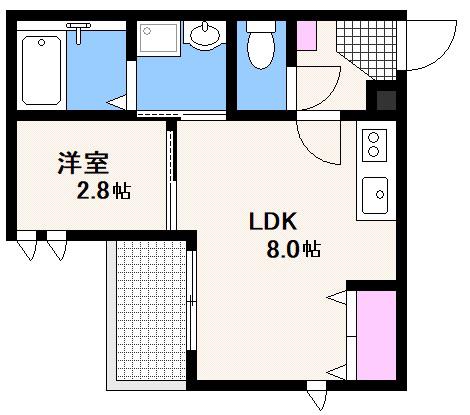 R-SMART SACRALERS庚午1(1LDK/2階)の間取り写真