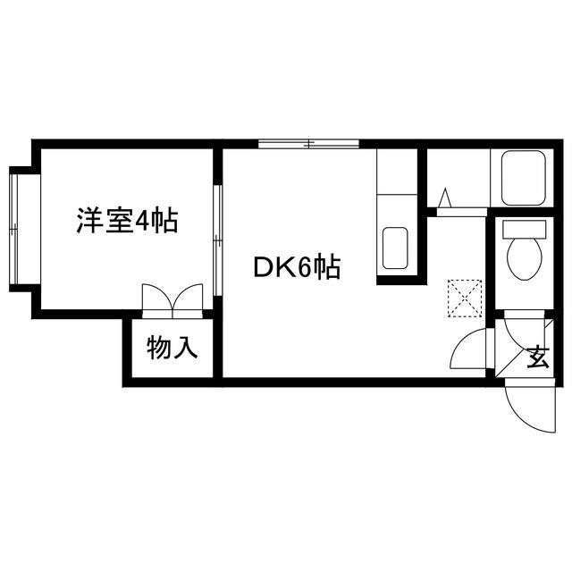 アーバンテラス南8条I(1DK/3階)の間取り写真