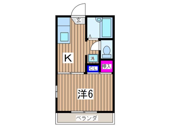 グリーンハイツ(1K/2階)の間取り写真